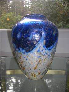 Bryce Dimitruk Starry Night Vines Art Studio Glass Vase  