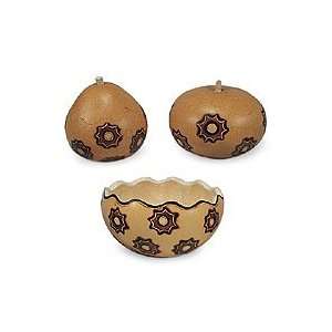  Mate gourds and bowl, The Sun (set of 3)