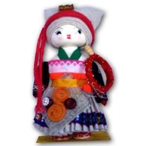Peacock CHINADOLL15 6 Inch Wood Doll with various minority costumes