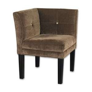  Nia Sueded Toffee Fabric Upholstered Corner Chair: Home 