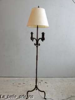 RARE WROUGHT IRON FIGURAL FLOOR LAMP. ELECTRIC/CANDLE  
