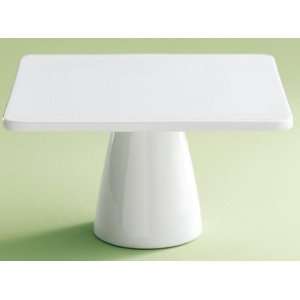    Whiteware Small Square Pedestal Cake Plate: Kitchen & Dining