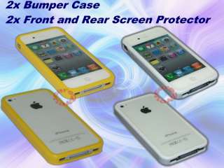 Yellow & White Bumper Case Cover, Screen for iPhone 4  