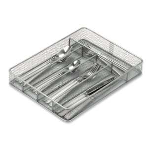  Mesh 5 Compartment Cutlery Utensil Organizer, Silver