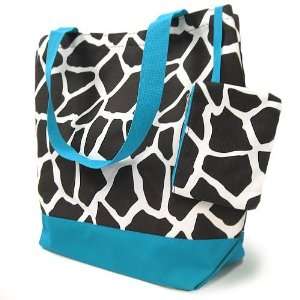  Blue Trim Giraffe Tote Bag Purse Handbag: Everything Else