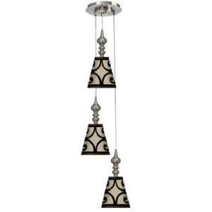  Cambria Scroll 3 in 1 Metal Cone Giclee Pendant