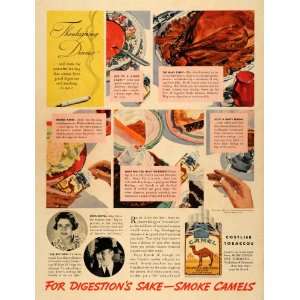 1936 Ad R. J. Reynolds Camel Cigarettes Thanksgiving   Original Print 