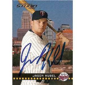   Jason Kubel Signed Twins 2004 Donruss Studio Card: Sports & Outdoors