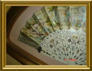 This GORGEOUS pair of framed fans are consignments from a very 