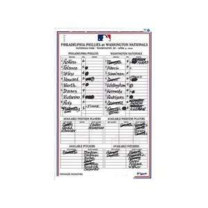   Phillies 2010 Official Dugout Lineup Card: Sports & Outdoors