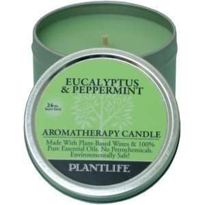   Eucalyptus and Peppermint Candle Tin   50 hr burn time: Home & Kitchen