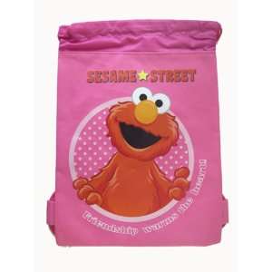  Sesame Street Elmo Draw String Backpack Bag (Pink) Toys 