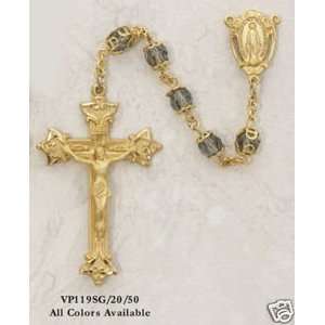   Silver Swarovski Black Prayer Rosary Beads: Arts, Crafts & Sewing