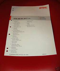 MS 441 Stihl Chainsaw Parts Manual *New* MS441  