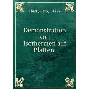    Demonstration von Isothermen auf Platten: Otto, 1882  Hess: Books