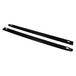   Black Ribbed Finish Truck Bed Rail Caps with Stake Holes   2 Piece