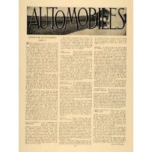 1907 Article Automobile Harry Haines Car Circuit Coil   Original Print 