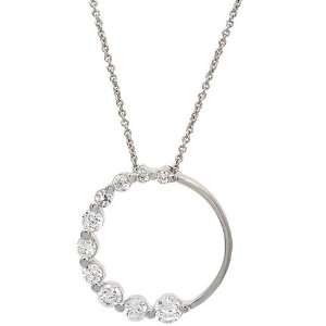  Icz Stonez Sterling Silver Cubic Zirconia Circle Journey 