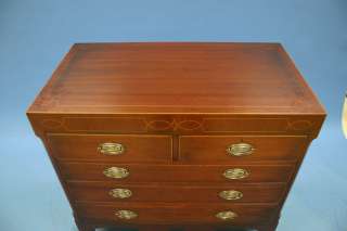 Antique Style English Mahogany Caddie Chest Dresser  