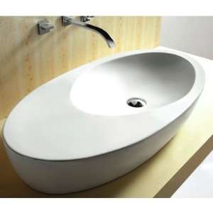 Caracalla CA4527 Oval White Ceramic Vessel Bathroom Sink CA4527: Home 