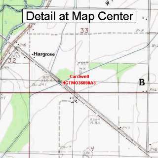   Topographic Quadrangle Map   Cardwell, Missouri (Folded/Waterproof
