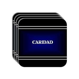 Personal Name Gift   CARIDAD Set of 4 Mini Mousepad Coasters (black 