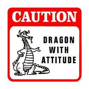 CAUTION: DRAGON WITH ATTITUDE fantasy sign: Home & Kitchen