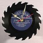 clock vinyl record recycled wall russian saw black carved art