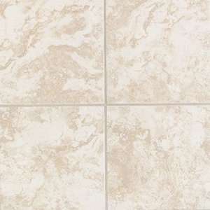  Mohawk Pavin Stone 18 x 18 White Linen Ceramic Tile: Home 