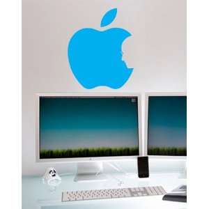 Steve Jobs Apple logo Large Decal Great for Wall Art. Blue