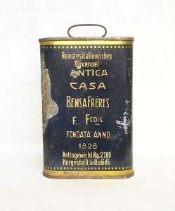 ITALIAN 1910S LITHOGRAPHED TIN BOX OLIVE OIL CALVO  