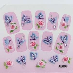 YiMei Stereoscopic 3D diamond studded nail sticker nail decals pink 