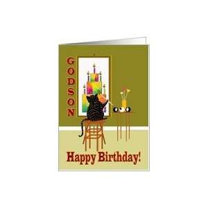  Cat Painting Birthday Cake Card Toys & Games