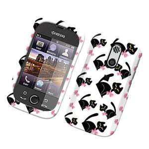 Cat Bow Tie/ White Glossy Hard Protector Case Cover For Kyocera Rio 