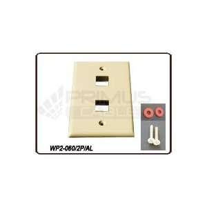  2 Port Wall Plate, 2.3/4(W) x 4.1/2 (H)  Almond