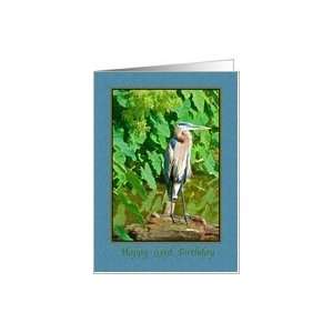    Birthday, 93rd, Great Blue Heron on a Log Card Toys & Games