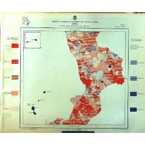  1929 Colour Map Italy Statistics Births Catanzaro