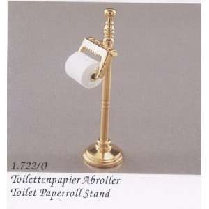  Miniature Reutter Porcelain Brass Toilet Paper Stand: Toys 