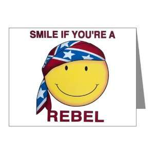  Note Cards (20 Pack) US Rebel Flag Smiley Face Smile If 