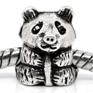  ()  Baby Panda Antiqued Silver Bead Charm 