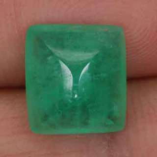 92ct Square Cabochon Natural Shamrock Green Emerald, COSQUEZ  