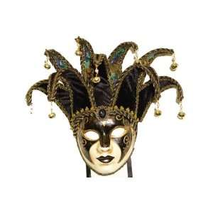  Black Paper Mache Jester Full Mask: Home & Kitchen