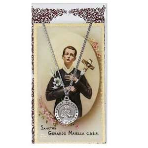  Pewter St. Gerard Medal & 24 Chain, Prayer Card Set 