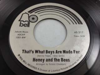 HONEY AND THE BEES BELL RECORDS 45217 MODERN NORTHERN SOUL 45 RPM 1972 