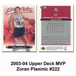  Upper Deck Mvp New Jersey Nets Zoran Planinic 2003 04 