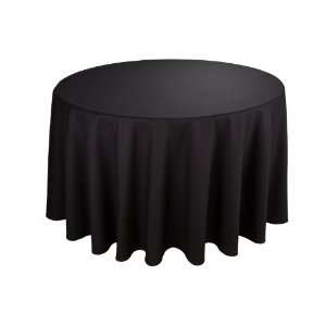 Riegel Premier 100 Percent Polyester 132 Inch Round Tablecloth, Black 