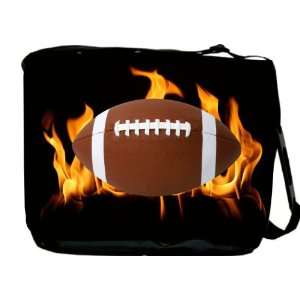  Rikki KnightTM Flaming Football Messenger Bag   Book Bag 