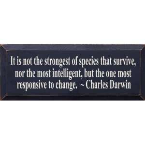   Species That Survive   Charles Darwin Wooden Sign