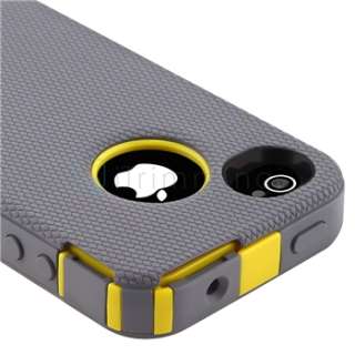   Cases Cover For iPhone 4S & 4 G Gun metal Grey/ Sun Yellow!!!  