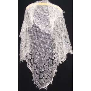  Russian Lace Knitted Shawl WHITE (#2056) 